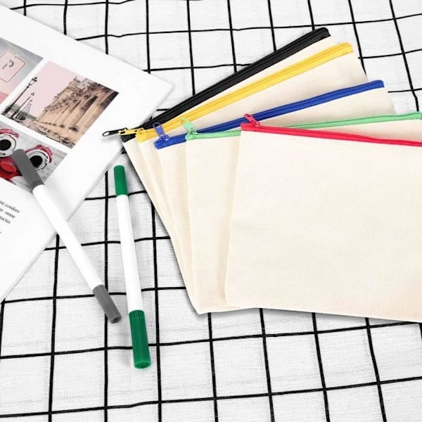20 delar Canvas kosmetikaväska Multifunktionell kosmetisk väska Rese kosmetisk väska Pen myntväska