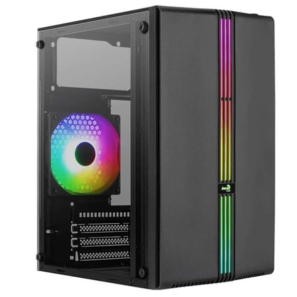 Aerocool Mini Tour Micro ATX Evo Mini RGB - Lasikateilla, Musta - AEROPGSEVO-MINI-G-BK