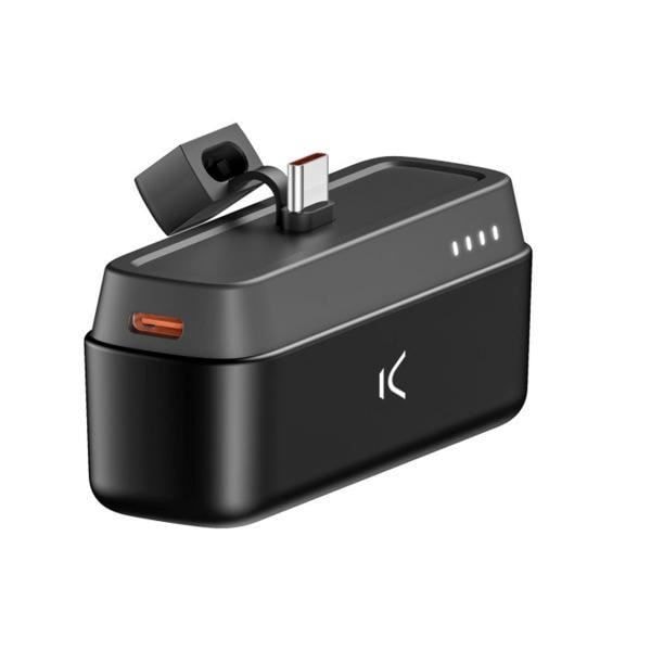 KSIX BPB4800S01N sort powerbank - 4.800 mAh - USB-C han - Opladning via USB-C Sort