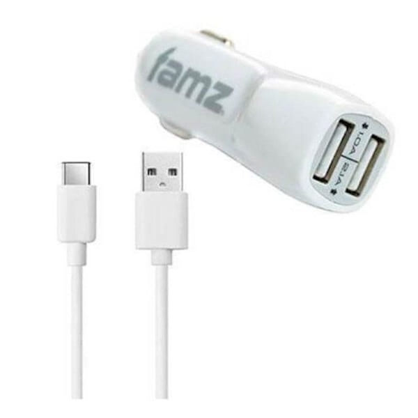 Bilkondensator - Famz - Universel USB Type C - 2100 mAh - Hvid Vit
