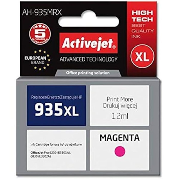 Activejet AH-935MRX mustekasetti 1 kpl Yhteensopiva Korkea tuottavuus (XL) Magenta