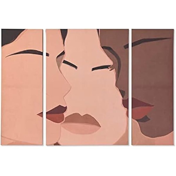 Tavlor - DKD Heminredning - Set om 3 - Brun - Canvas, Trä och MDF - Mått 102x72,5 cm kastanj