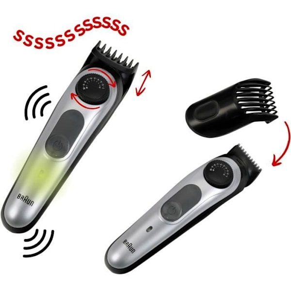 Barberbälte - KLEIN - 5838 - Med elektrisk trimmer och tillbehör - Från 3 år Brun, beige, svart, grå