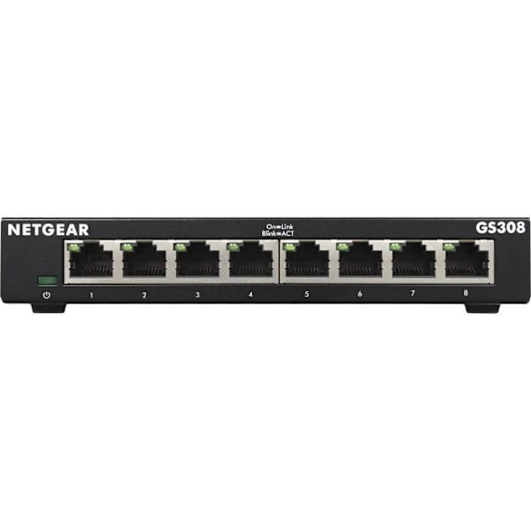 NETGEAR GS308-300PES metalli-Ethernet-kytkin 8 Gigabittiporttia (10/100/1000)