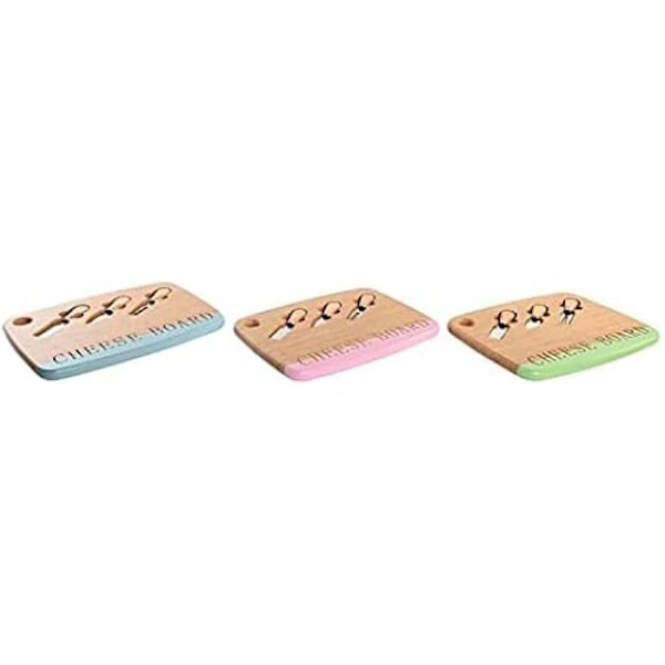 Ostebord - DKD HOME DECOR - 33,5 x 24 cm - Rustfrit stål - 3 stk - Assorterede farver Blå, Rosa, Grön