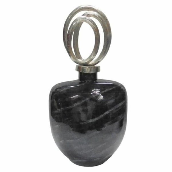vas svart, silver modern design 41 cm