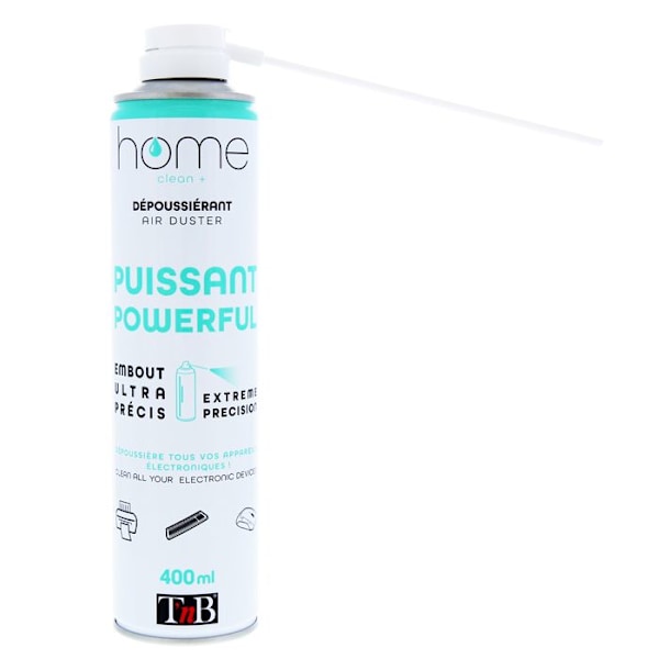 T’nB - Dry Air Spray 400ml, Aerosol, Støvfjerner, Rengøringsspray til PC, IT-udstyr, Kraftig 5 barer, Butan