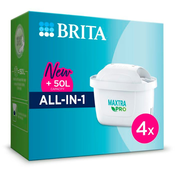 Vandfilter - BRITA - MAXTRA Pro - 4 Enheder - Hvid Plast - Til varme og kolde drikke hvid
