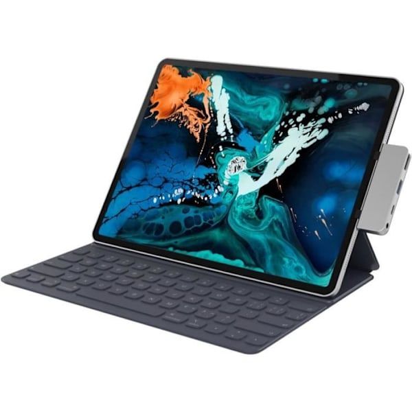 HYPER 4-in-1 HyperDrive USB-C -keskitin iPad Pro / Air - Portit: HDMI 4K30Hz - USB-A 5 Gbit / s - USB-C 5 Gbit / s 60 W - Hopea