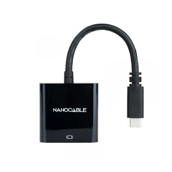 Nanocable USB-C/M til VGA/H Sort 10cm