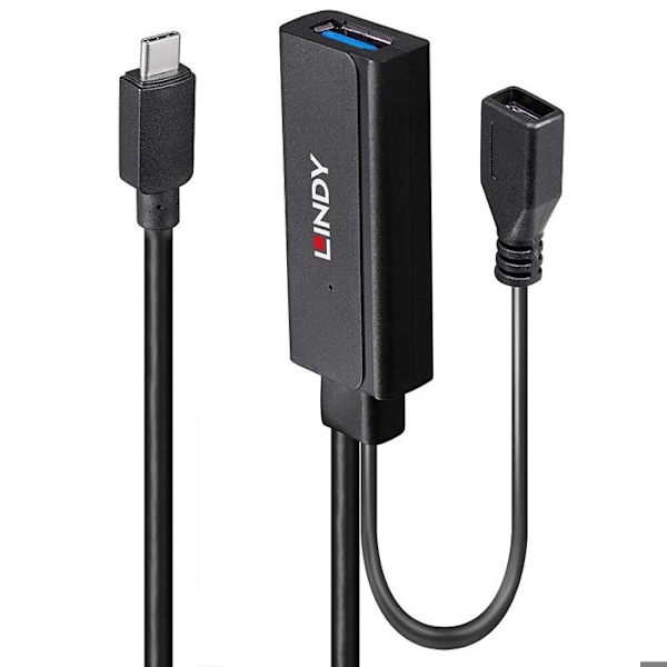 Lindy - USB-adapter - USB Typ A, Micro-USB Typ B (W) til USB-C (M) - USB 3.2 Gen 1 - 3.0m - rund - Schwarz () - 43352