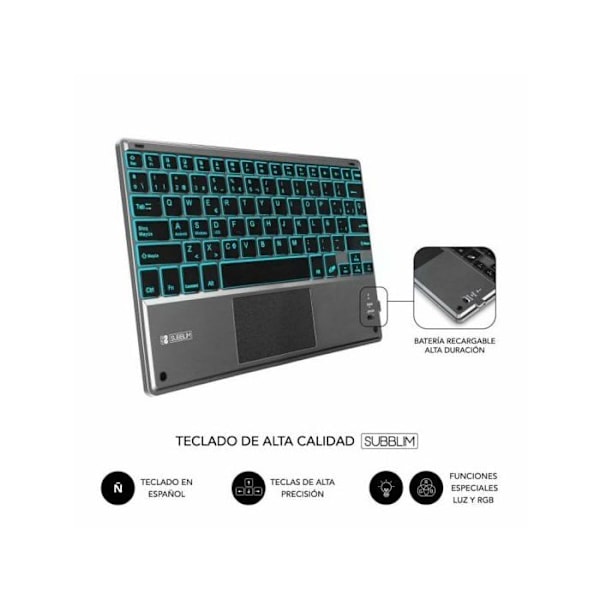 SUBBLIM Baggrundsbelyst tastaturetui KEYTAB Pro BT TOUCHPAD iPad 10.9″ 10. Gen.