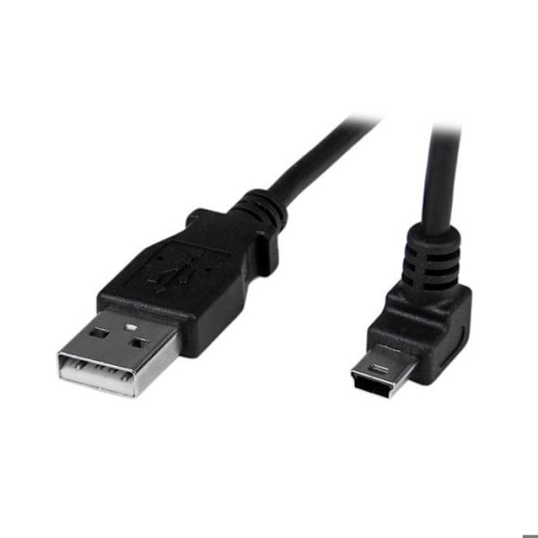 Mini USB kabel - A til Mini B vinklet 90° opad - 1 m - Sort