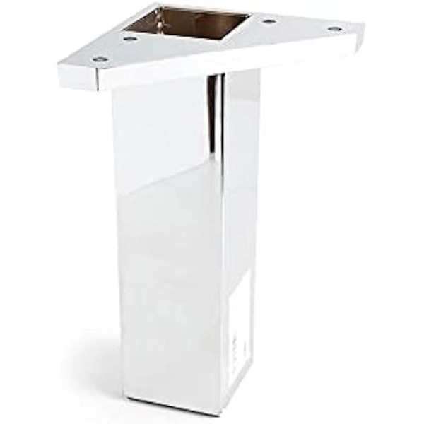 Huonekalun jalka - ROI - MOD.972 - Neliö - ABS - Kirkas kromi - Korkeus 150 mm Blank krom
