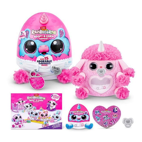 Peluche överraskning - ZURU - Rainbocorns - Rosa - 15 överraskningar - Tillbehör inkluderat