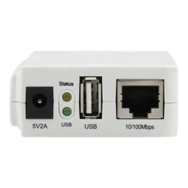 STARTECH USB 2.0 Wireless N -tulostuspalvelin - 10/100 Mb/s Ethernet-portti - 802.11 b/g/n ja 150 Mb/s - valkoinen