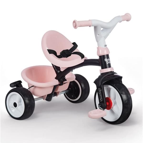Smoby Baby Driver Plus Evolutionary Trehjuling - Rosa Ros