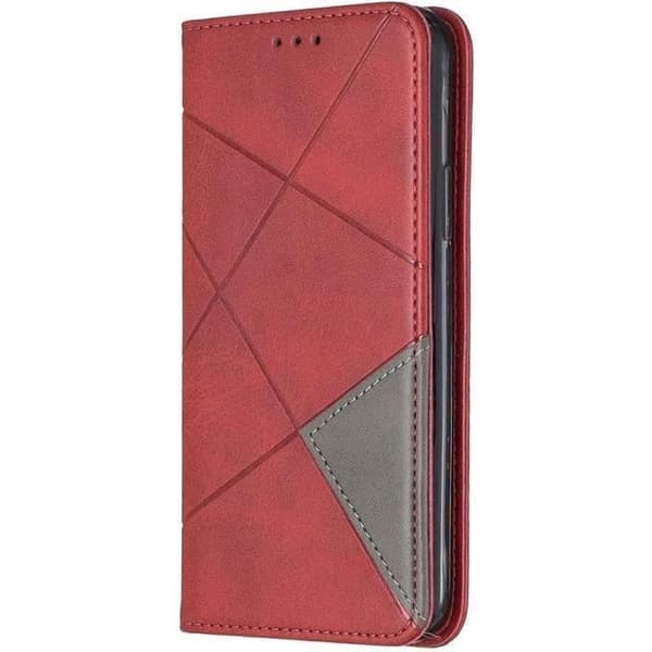 Fodral - HONGWE - iPhone 11 Pro - Läder - Röd - Rombmönster - Stödfunktion Röd