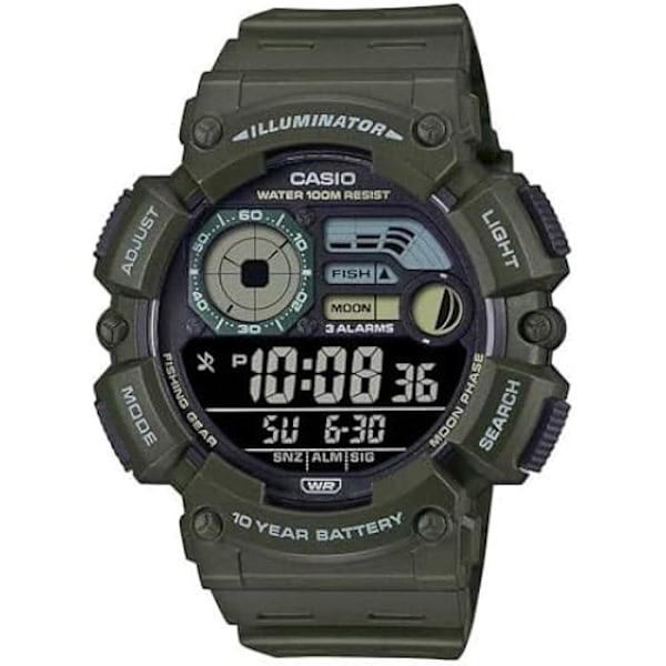 Casio Miesille Suunniteltu Montre Digitale Green WS-1500H-3BVEF - Resiini - Musta - Vedenpitävä 10 Atm Grön