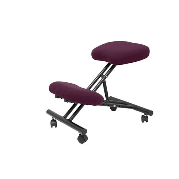 Fast ergonomisk kontorstol, justerbar i flere positioner og på hjul Polstret sæde i lilla BALI stof (MED