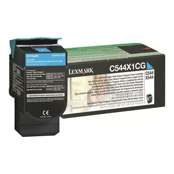 Lexmark C544X1CG tonerkassett - Cyan - Laser - Kompatibel med Lexmark C544 - Räckvidd 4000 sidor