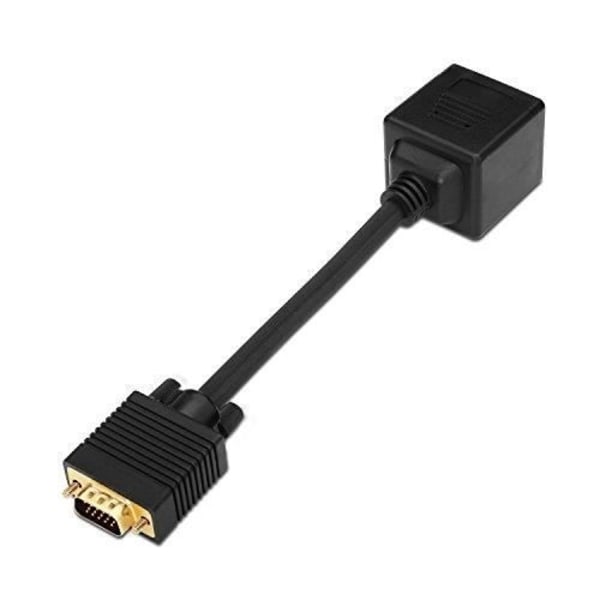 AISENS A113 0080 VGA SVGA-kabel HDB15/M-2 X HDB15/H, 20 cm Farve Sort - A113-0080