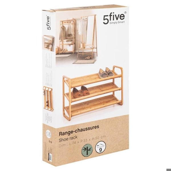Skostativ 9 Par "Bambus" 74cm Natur Beige