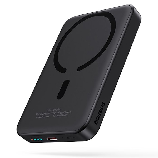 Ulkoakku Type-C Type-C, Langaton lataus, 20W, 10000mAh + Type-C kaapeli, 30cm - Baseus Mini Air (P1005900111313-00) - Musta