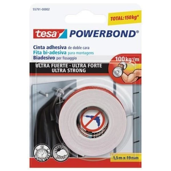 Tape - Tesa - PowerBond - Ultra stærk - Transparent - 10kg pr. 10cm Transparent