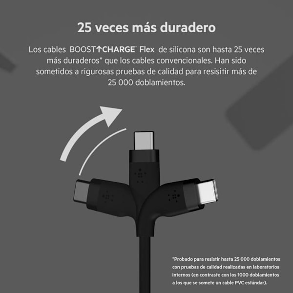 USB-C til USB-C silikone kabel Belkin - sort - 3 m