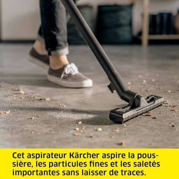 Vatten- och dammdammsugare - KARCHER - WD 4 V-20/5/22 - 1000W - 20L tank - 2,2m slang Gul