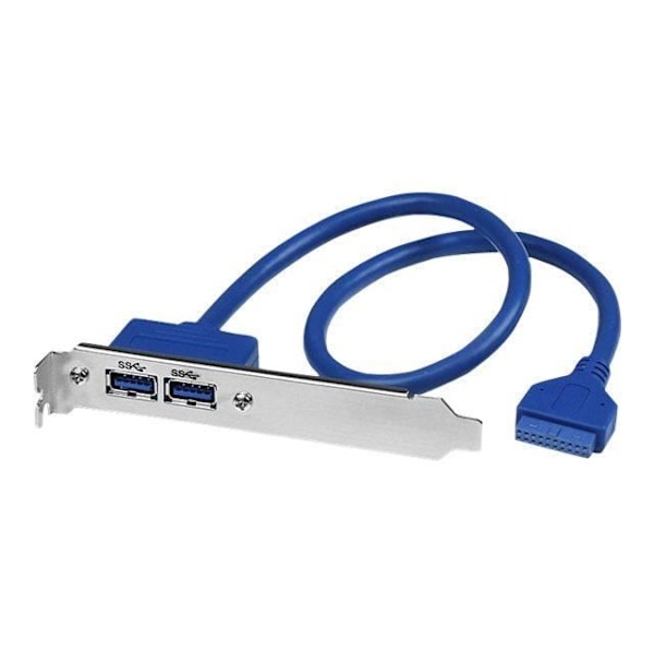 USB 3.0 IDC til 2-ports USB A-pladeadapter - 20-pin intern USB 3.0 til 2x forsænket USB A-adapterkabel