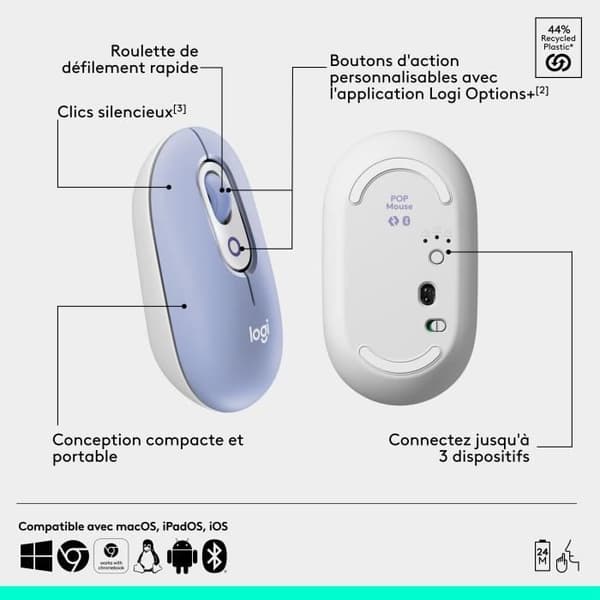 Mus - Trådlös - Logitech - Pop Mouse - Lila