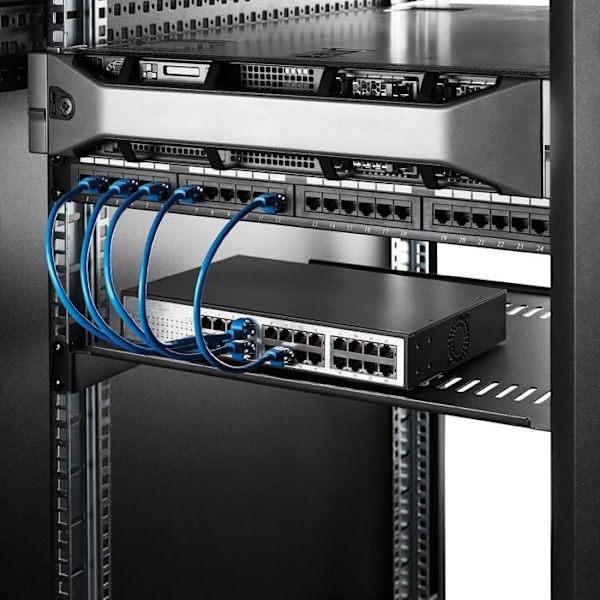 1U ventileret hylde til serverskab - STARTECH - Dybde 400 mm - Rackmonterbar udhæng - Stål