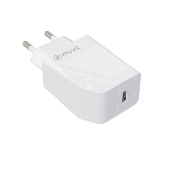 MUVIT FÖR BYTE 20W PD nätladdare + VIT USB-C-KABEL Vit