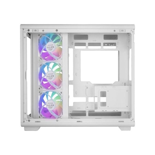 Mars Gaming MC-REV, Gaming Kabinet, Dobbelt hærdet glas, 3 omvendte ARGB-blæsere, Vertikal GPU, 360 mm køling, Hvid
