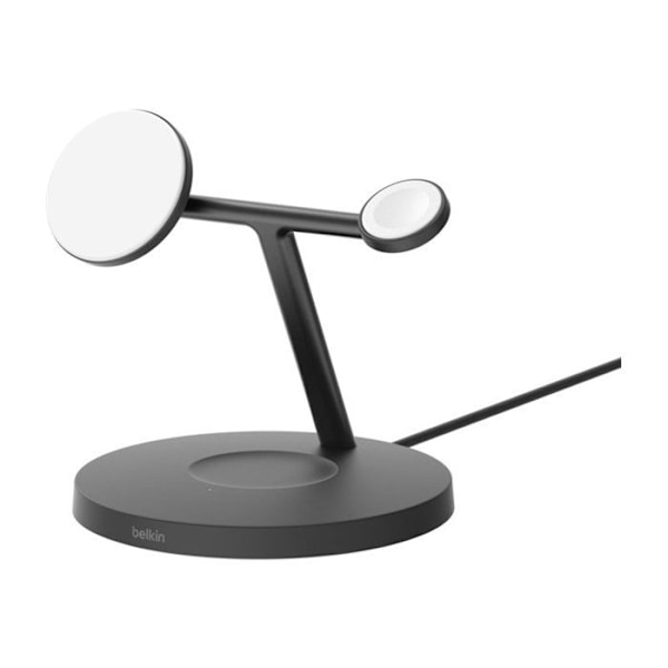 Belkin BoostCharge 3-i-1 Opladningsstation med Qi2 MagSafe-oplader til iPhone 16, Apple Watch, AirPods, Sort Sort