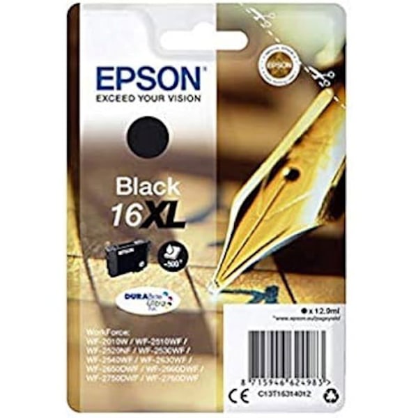 Mustepatruuna - EPSON - C13T16314012 - Yhteensopiva WF2010 - Musta - 500 tulostettavaa sivua