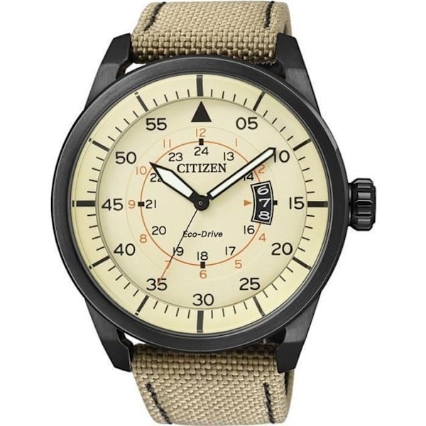 Klocka - Citizen - Aviator Eco Drive AW1365 - 10 Atm - Stål - Analog Svart