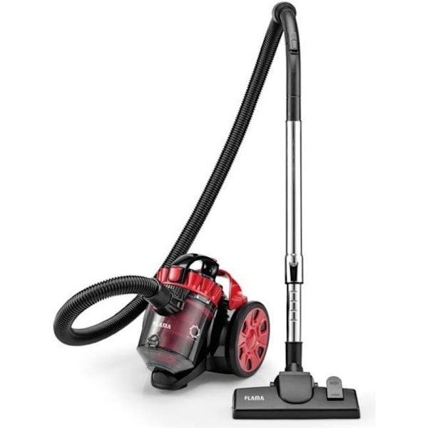 Flama 1684FL pussiton pölynimuri - Punainen - Tilavuus 1,5L - Imuteho 800W-1000W Punainen