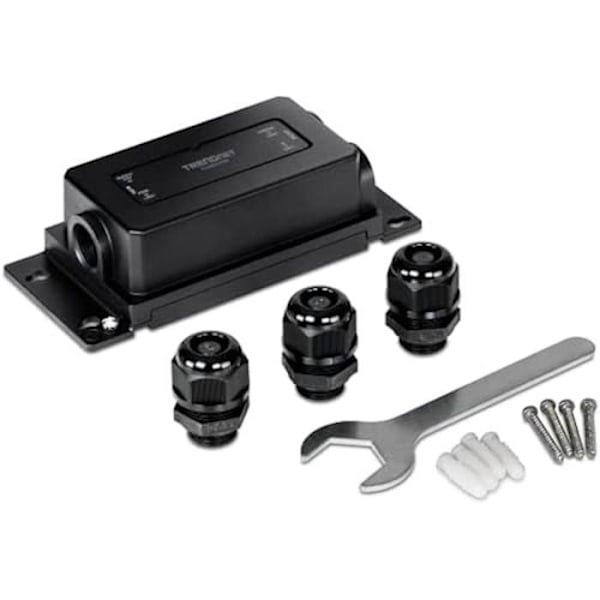 PoE forlænger - TRENDnet - TI-BEP200 - 2 porte - IP67 hus - Ekstreme temperaturer Sort