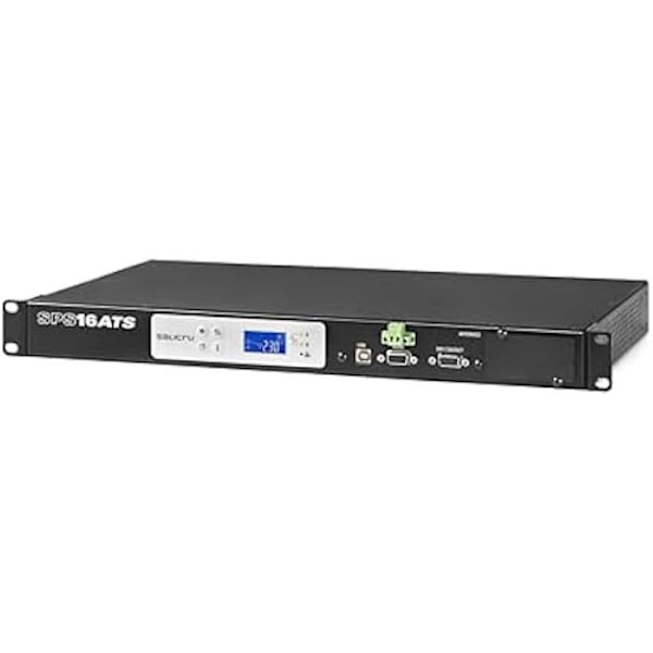 Teho-ohjain - SALICRU - SPS 16A STS - 2 RS-232-porttia - 9 AC-lähtöä - 1U musta, Harmaa