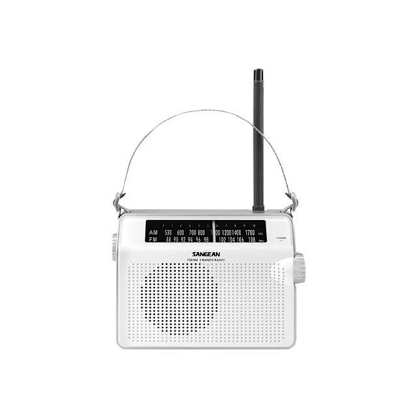 SANGEAN PR-D6 bærbar radio - Analog AM/FM - Basjustering - Hvid
