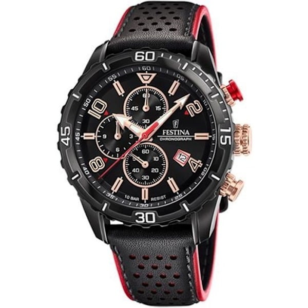 Herreur - FESTINA - Festina chrono læder sort og rød - Kvarts - Analogisk - Sport Svart