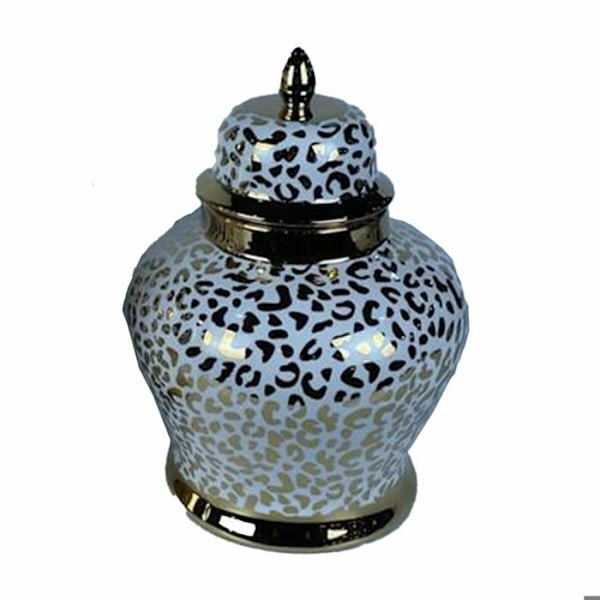 Porcelænsvase DKD Home Decor Colonial vitt guld