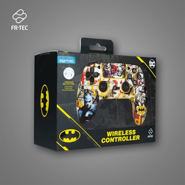 Langaton ohjain - FRTEC BATMAN - Bluetooth, RGB LED-valolla, PC- ja PS4-yhteensopiva, akku 10 tunnin akunkestolla