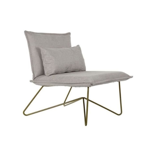 Lænestol DKD Home Decor Beige Guld Metal Polyester (66 x 78 x 75 cm)
