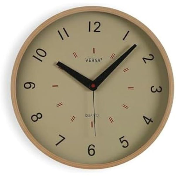 Seinäkello - VERSA - Beige - Muovi - 25 x 4 x 25 cm - Nykyaikainen muotoilu Flerfärgad