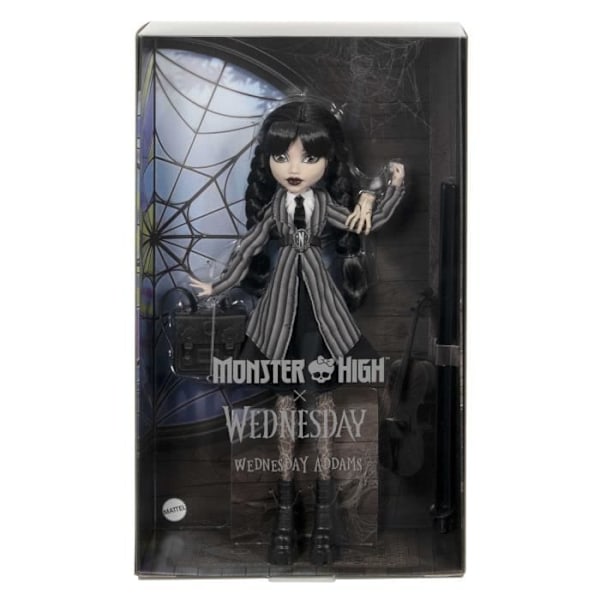 Monster High - Mercredi Addams univormissa - Nukke La Chose - Monster High - HXJ04 Flerfärgad