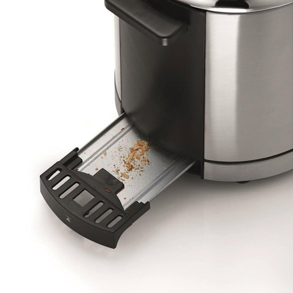 WMF LONO Brødrister med dobbelt spalte - Sort og rustfrit stål - 7 bruningsniveauer - Opvarmning af bagværk - 900W